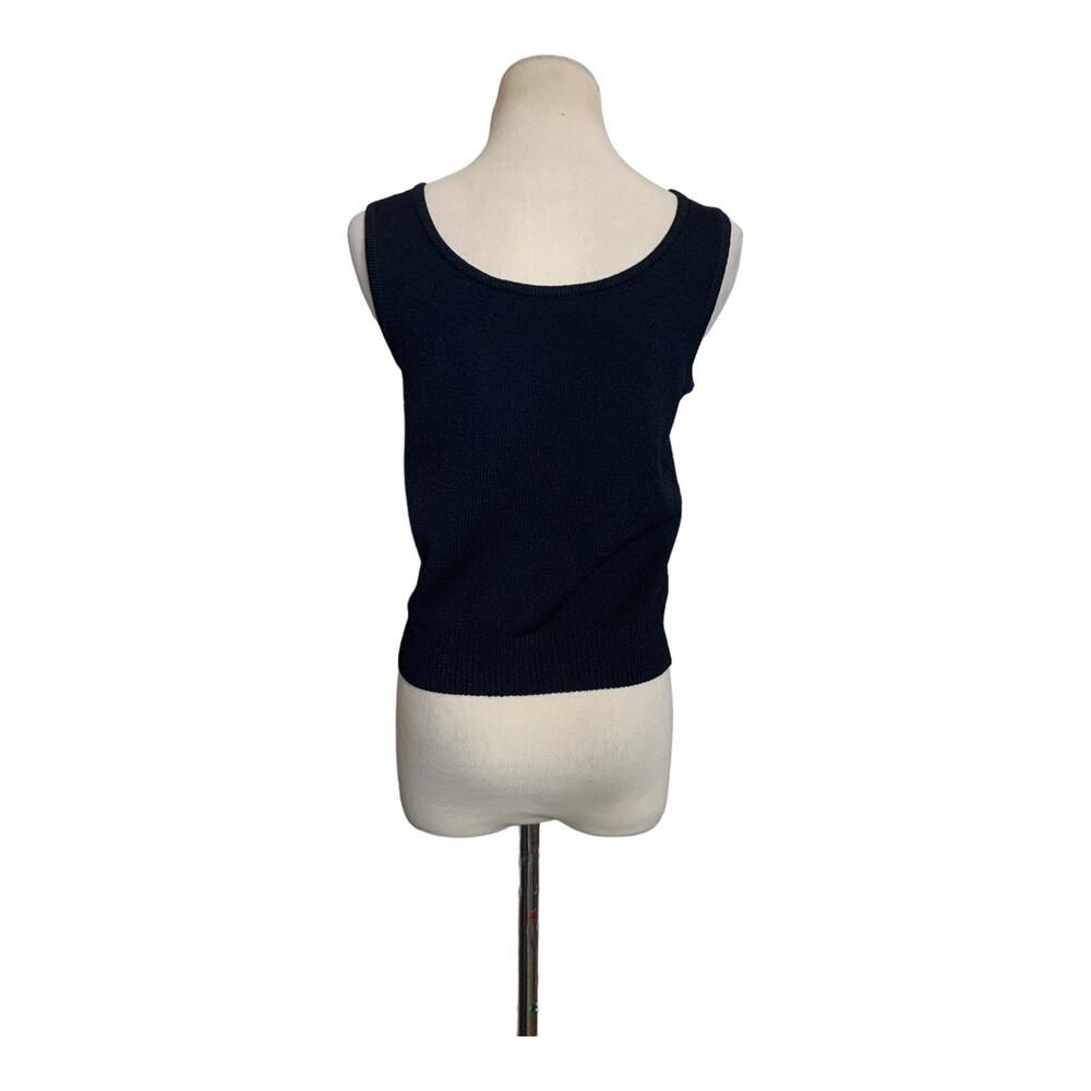 St. John black knit tank top size Small - Picture 2 of 9